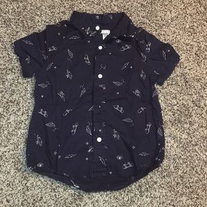 Toddler Boys Short Sleeve Poplin Button-Down Shirt